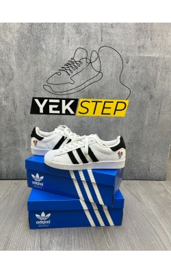 Adidas Süperstar Beyaz-Siyah Horoz detaylı